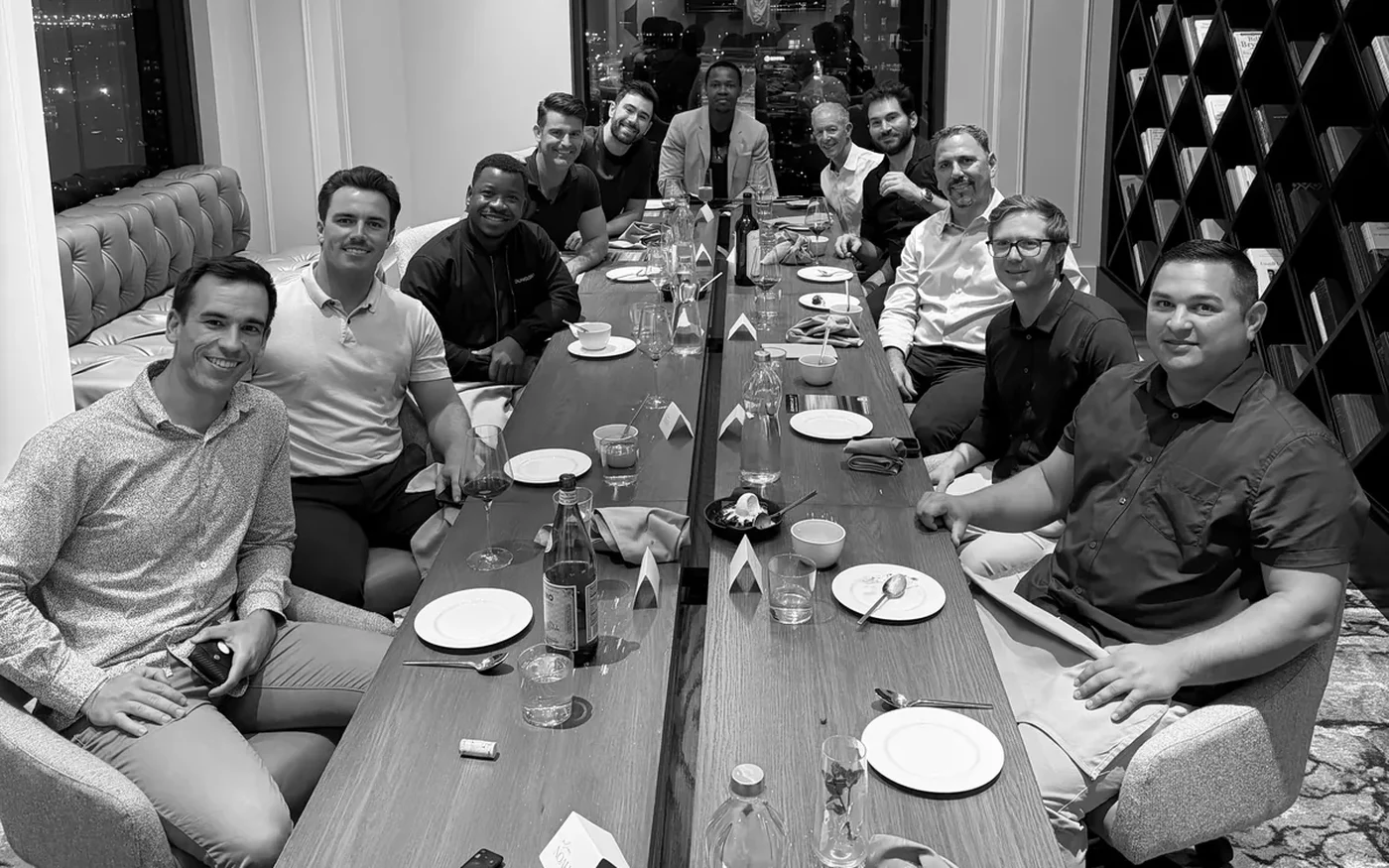 One table, mid-evening